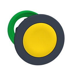 Harmony XB5, testa pulsante giallo Ø30 filopannello, in plastica, ad impulso, senza marcatura