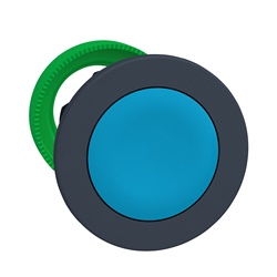 Harmony XB5, testa pulsante blu Ø30 filopannello, in plastica, ad impulso, senza marcatura