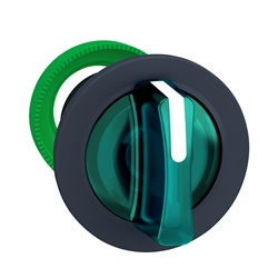 Testa selettore luminoso verde 3 pos -filopannello-Ø30- per LED universale