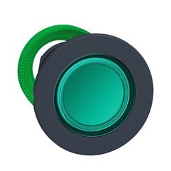 Harmony XB5, testa pulsante luminoso verde Ø30 filopannello, in plastica, ad impulso, senza marcatura- per LED universale