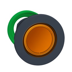 Harmony XB5, testa pulsante lumimoso arancio Ø30 filopannello, in plastica, ad impulso, senza marcatura- per LED universale