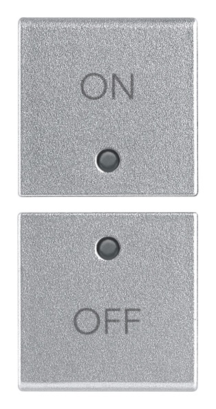 Due Mezzi Tasti Vimar 1M Simboli On/Off Silver