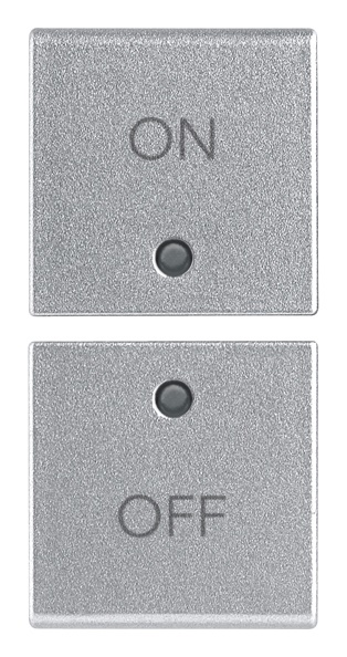 Due Mezzi Tasti Vimar 1M Simboli On/Off Silver