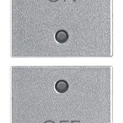 Due Mezzi Tasti Vimar 1M Simboli On/Off Silver