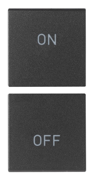 Due Mezzi Tasti Vimar 1M Simboli On/Off Antracite