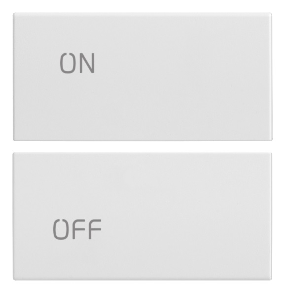 Due Mezzi Tasti Vimar 2M Simboli On/Off Bianco