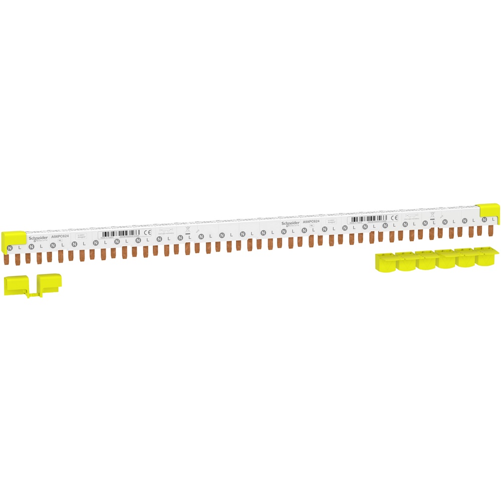Pettine alimentazione orizzontale tagliabile Acti9 iC40 1P+N 24 moduli 80A IP20 bianco