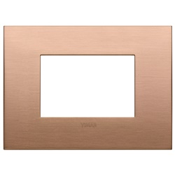 Placca Classic 3 moduli metallo rame spazzolato per impianti elettrici