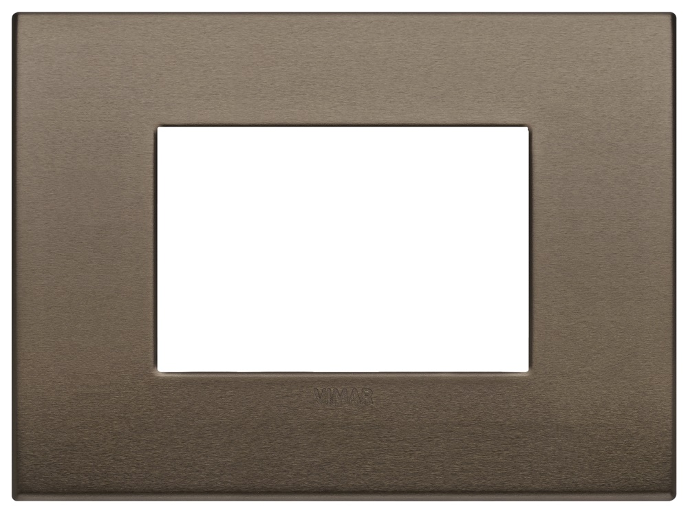 Placca Classic 3 moduli alluminio bronzo scuro per impianti elettrici