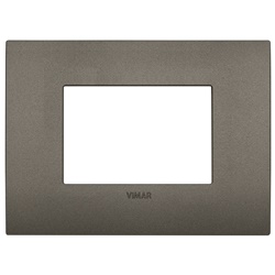 Placca Classic 3 moduli tecnopolimero effetto metal per impianti elettrici