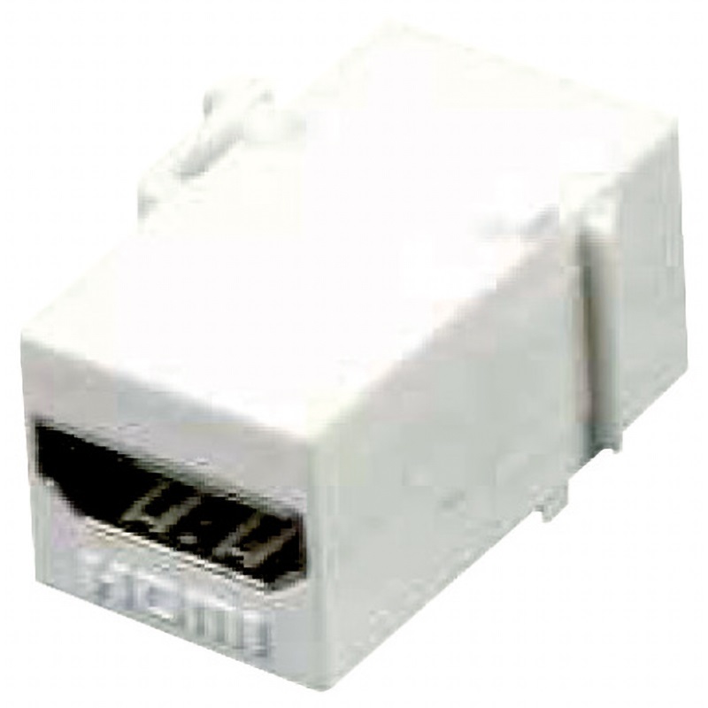 Accoppiatore Keystone HDMI femmina-femmina compatto per connessioni stabili e alta definizione, ideale estensione cavi HDMI domestico e professionale