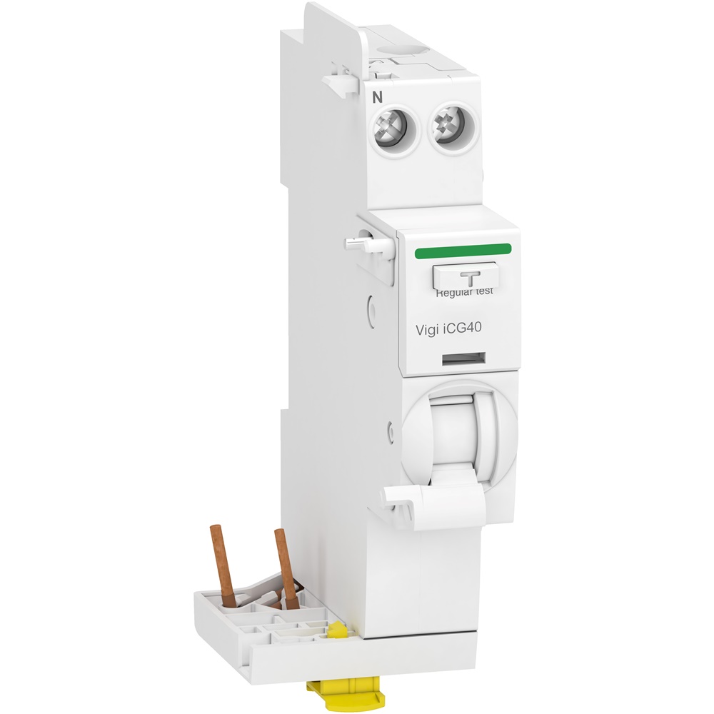 Blocco differenziale modulare Acti9 Vigi iCG40 1P+N 40A tipo A-SI selettivo per protezione impianti elettrici