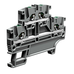 Morsetto EFD.2/GR push-in 2,5mm² doppio piano grigio per cablaggio elettrico rapido e sicuro