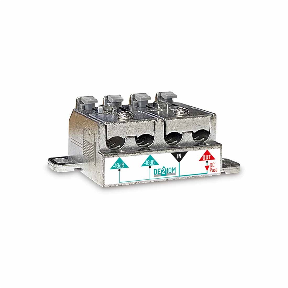 Derivatore 2 uscite 10dB 5-2400MHz per impianti TV Satellite