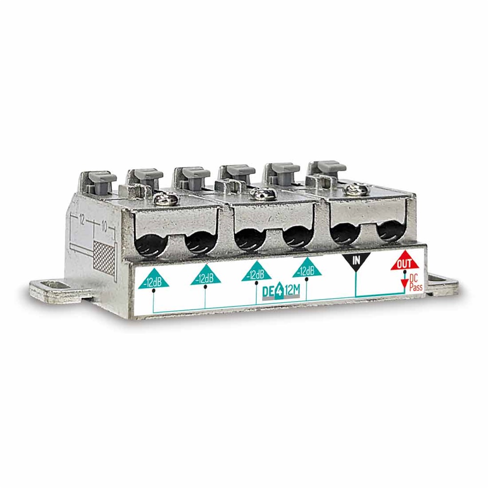 Derivatore 4 uscite 12dB 5-2400MHz impianti TV residenziali