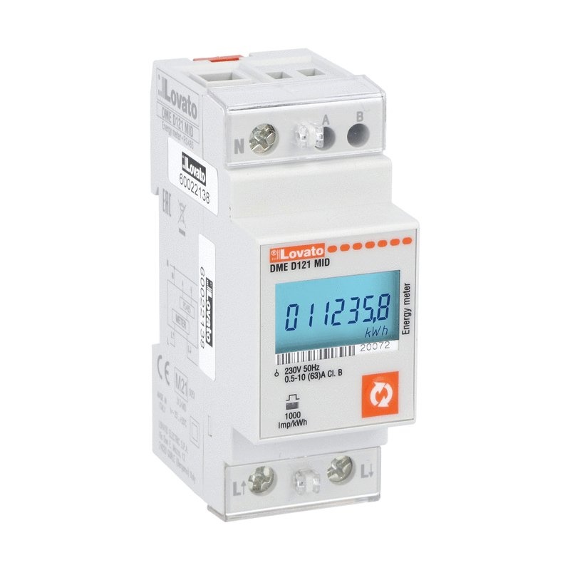 Contatore energia digitale monofase 63A RS485 MID 230VAC multimisura