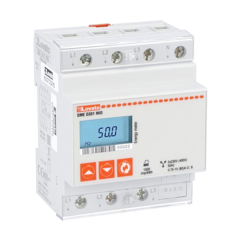 CONTATORE ENERGIA TRIFASE 80A INSERZIONE DIRETTA RS485 OMOLOGATO MID MULTIMISURA