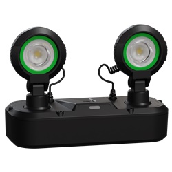 Apparecchio illuminazione sicurezza Exiway Smartduo IP65 autoalimentato 2400lm con diagnosi centralizzata DiCube per aree alto rischio montaggio parete/soffitto