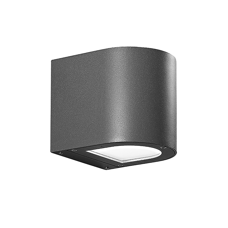 Apparecchio LED esterno IP65 monoemissione struttura alluminio verniciato resistente raggi UV e corrosione, giunti IP68, finiture grigio antracite marrone, temperatura colore 3000K 4000K