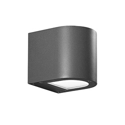 Apparecchio LED esterno IP65 monoemissione struttura alluminio verniciato resistente raggi UV e corrosione, giunti IP68, finiture grigio antracite marrone, temperatura colore 3000K 4000K