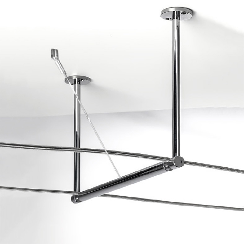 KIT sostegno e distanziatore in ottone cromato per installazioni elettriche a soffitto professionali e residenziali