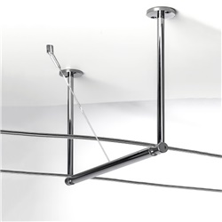 KIT sostegno e distanziatore in ottone cromato per installazioni elettriche a soffitto professionali e residenziali