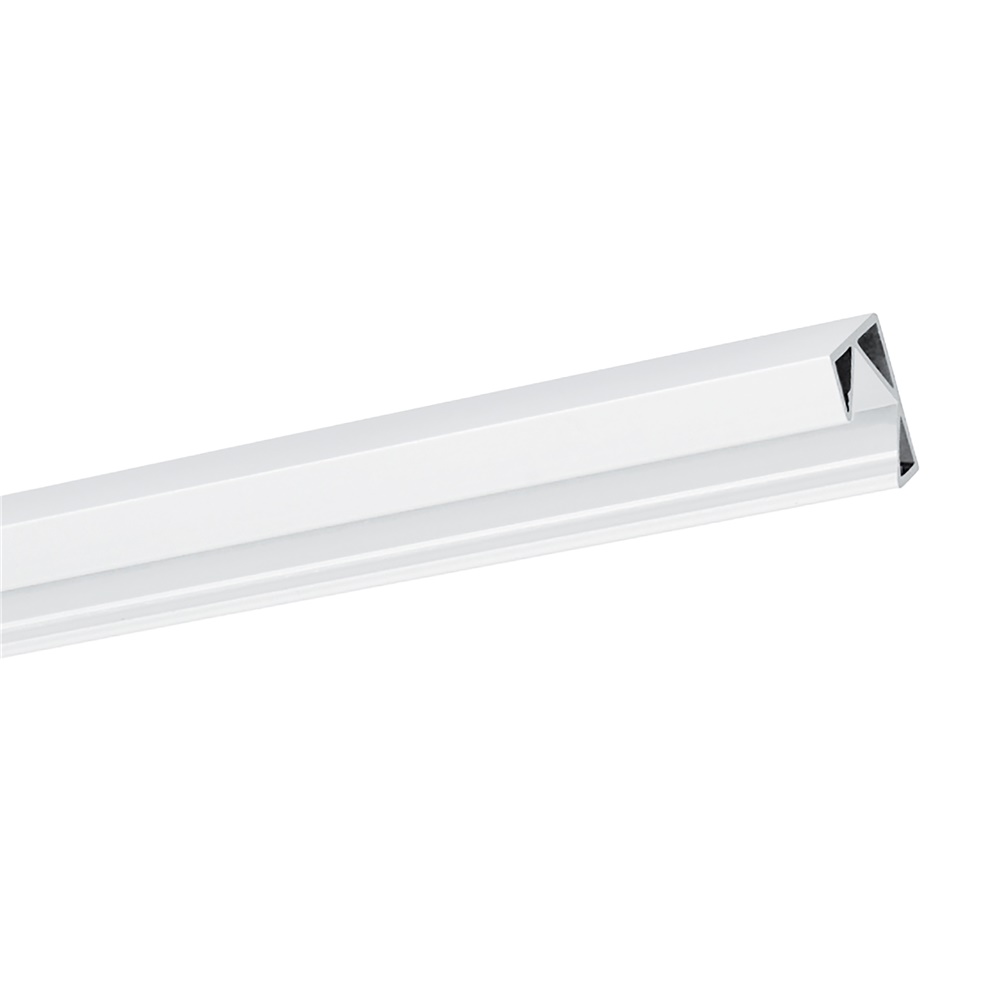 Profilo angolare bianco alluminio estruso 2m per strip LED applicazioni interne