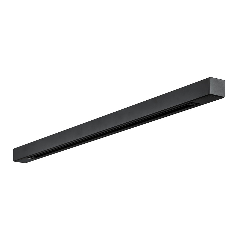 Sistema lineare LED trifase nero con alimentatore remoto o a bordo, installazione soffitto sospensione fila continua, ottica antiriflesso UGR<19, struttura alluminio resistente, temperature colore 3000K-4000K, moduli modulari per ambienti professionali