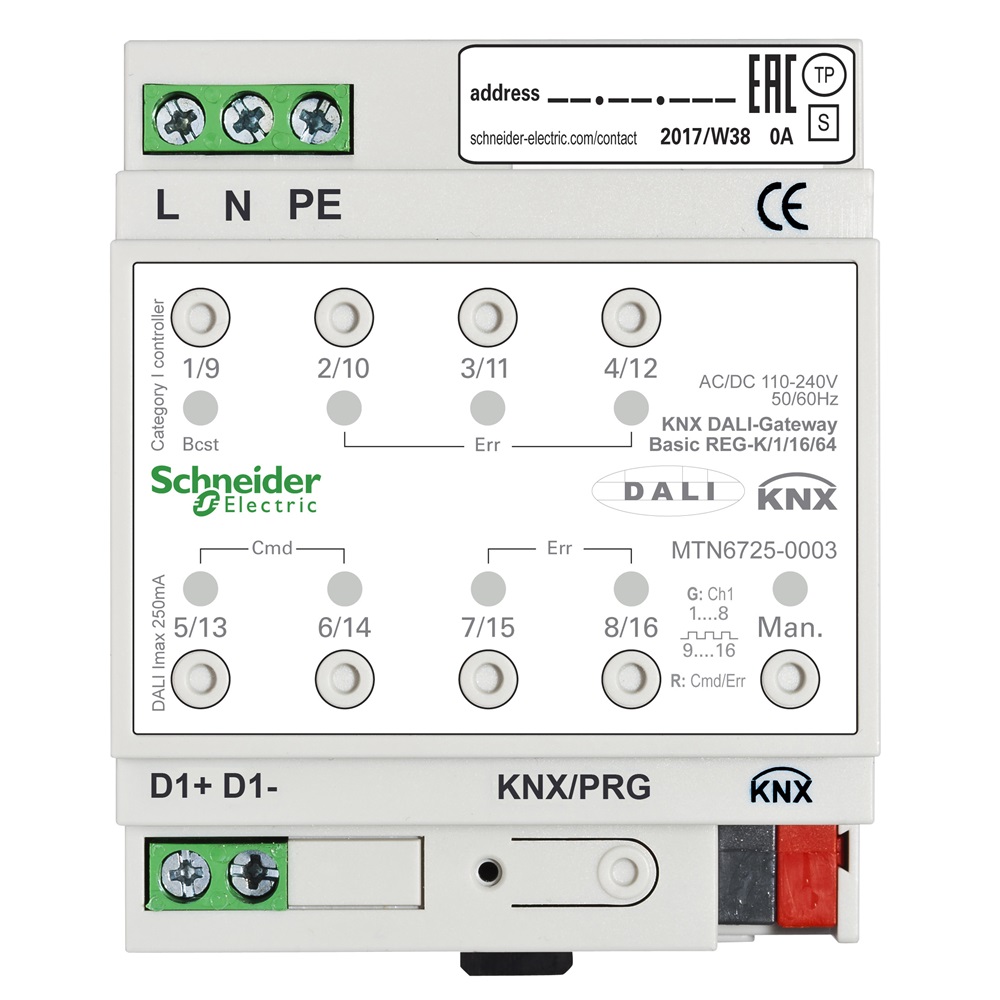 Gateway KNX DALI Basic  - 1 Linea DALI 64 Lampade.Dispositivo certificato DALI2