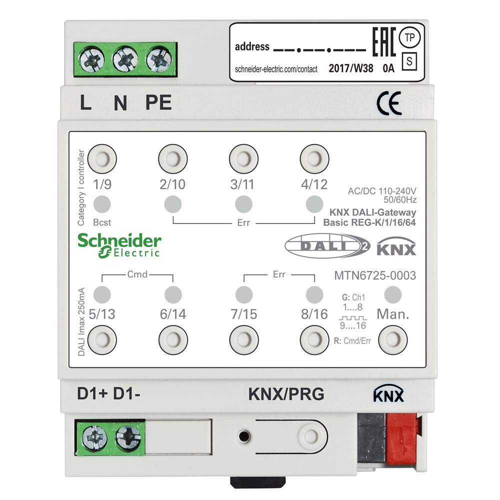 Gateway KNX DALI2 controllo 1 canale 64 lampade per automazione illuminazione