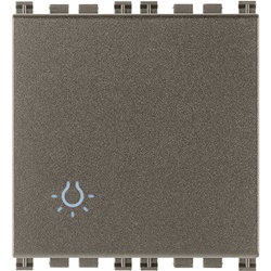 Pulsante 1P NO 10A 2 moduli luce illuminabile Metal per impianti elettrici