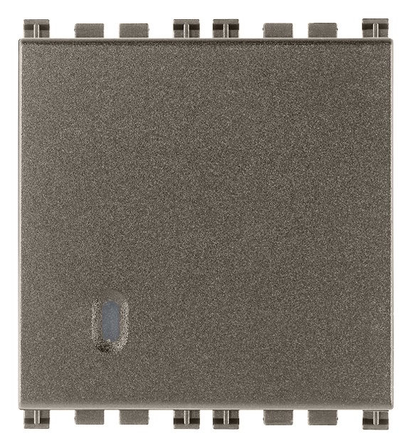 Pulsante 1P NO 10A 250V illuminabile tasto sostituibile 2 moduli Metal