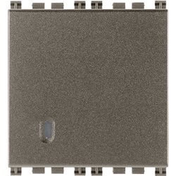 Pulsante 1P NO 10A 250V illuminabile tasto sostituibile 2 moduli Metal