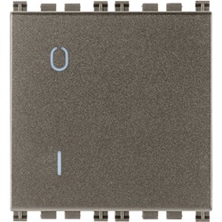 Interruttore 2P 16AX 2 moduli Metal illuminabile per impianti elettrici domestici