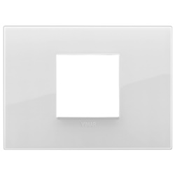 Placca Classic 2 moduli tecnopolimero Reflex ghiaccio total look per impianti elettrici