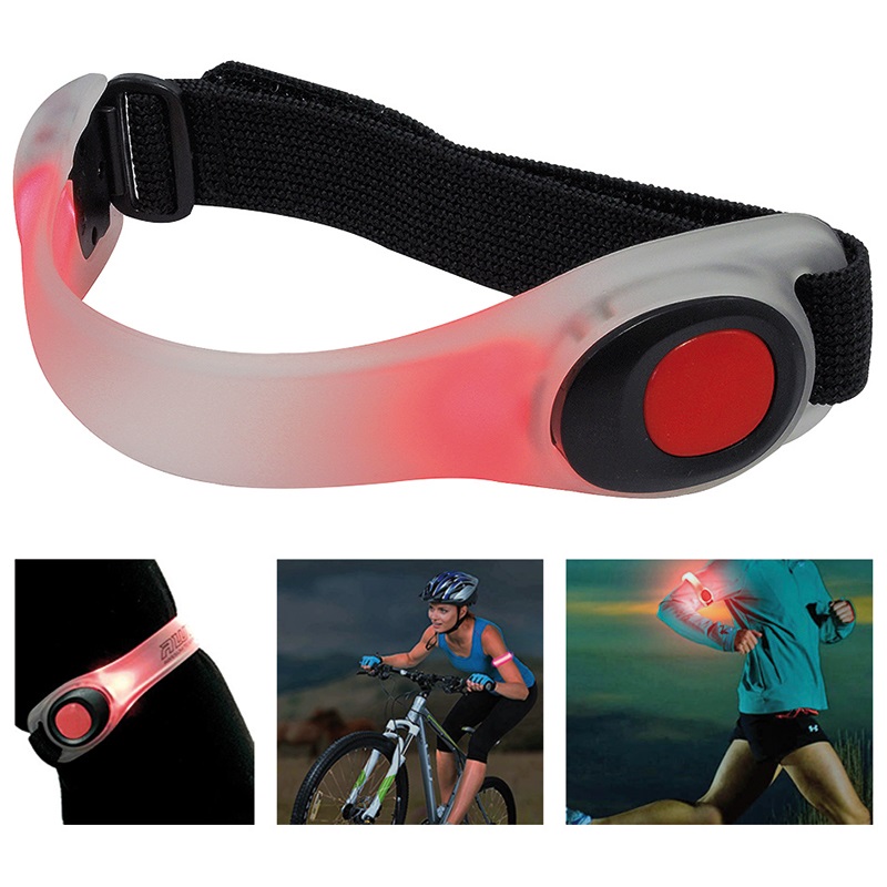 Fascia da braccio LED rossa alta visibilità sicurezza corsa ciclismo regolabile resistente
