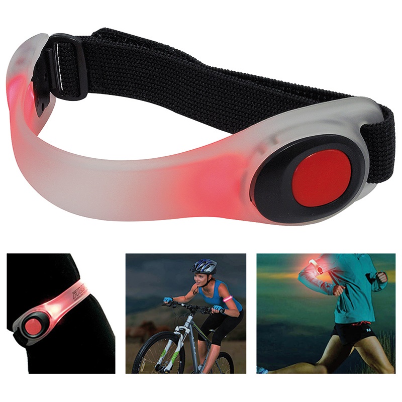 Fascia da braccio LED rossa alta visibilità sicurezza corsa ciclismo regolabile resistente