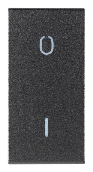 Tasto intercambiabile 1 modulo simbolo O I grigio per interruttore 2P illuminabile
