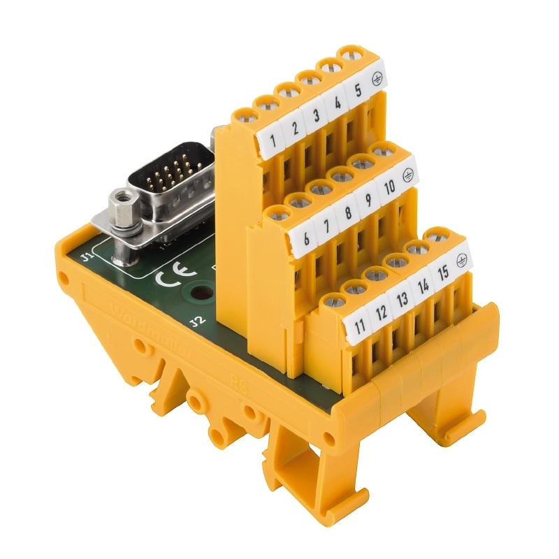 Modulo interfaccia connettore SUB-D 15 poli femmina 5.08mm collegamento a vite per applicazioni industriali