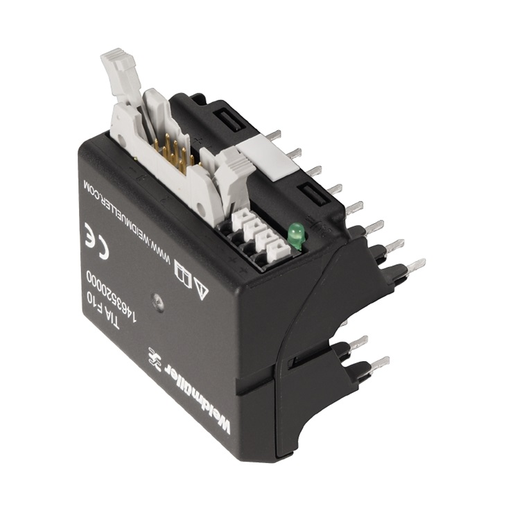 Adattatore interfaccia relè spina 10 poli DIN EN 60603-13 leva bloccaggio lunga 24V DC 125mA per quadri elettrici