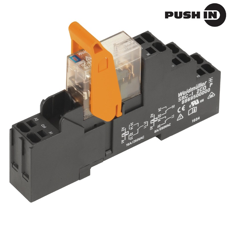 Kit relè 24V DC 1 contatto scambio LED base montaggio elettrico controllo impianti