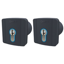 Kit 2 selettori chiave DIN incasso retroilluminati blu grigio RAL7024 per controllo accessi
