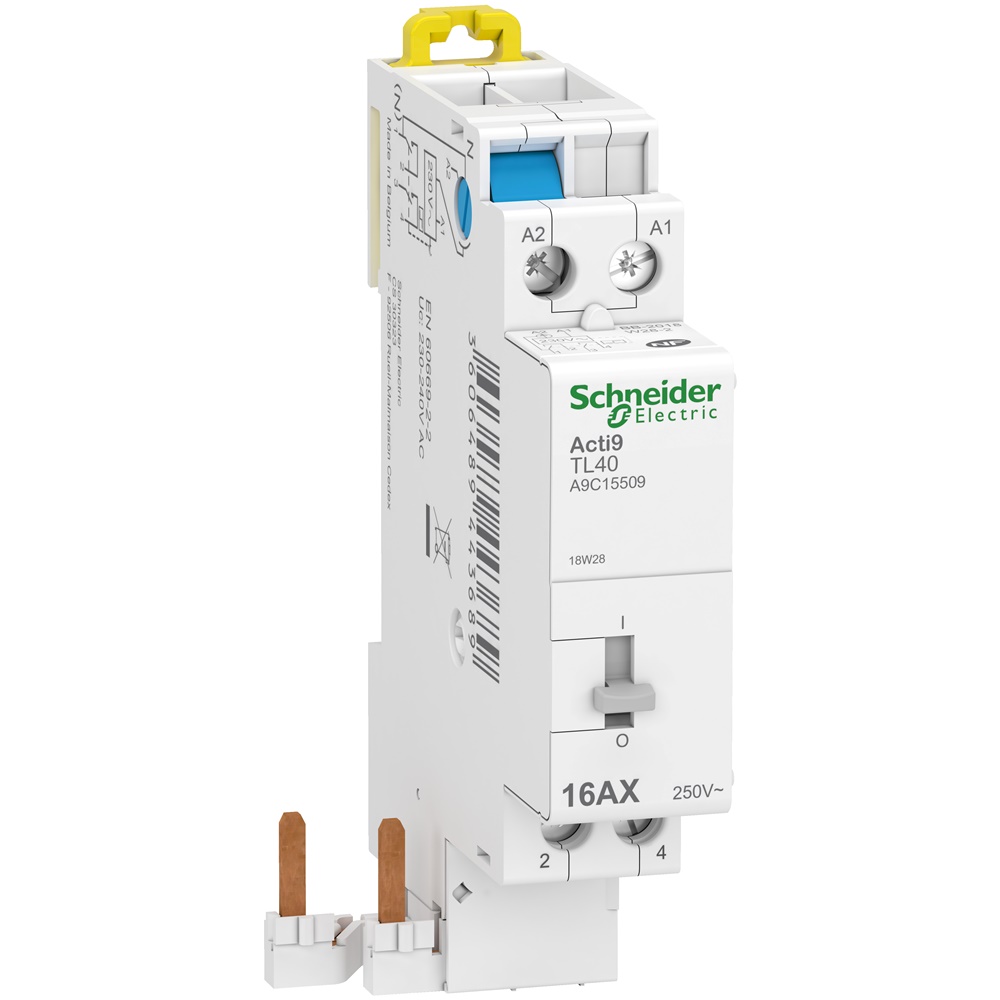 Relè passo-passo modulare Acti9 TL40 2NA 16A comando 230Vca controllo remoto monofase guida DIN