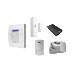 Kit antintrusione radio completo con sensori movimento e telecomando per sicurezza domestica e commerciale