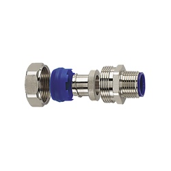 Raccordo corrugato rivestito LTS16-FMC M16 ottone nichelato IP66-69K compressione resistente strappi filettato uso industriale