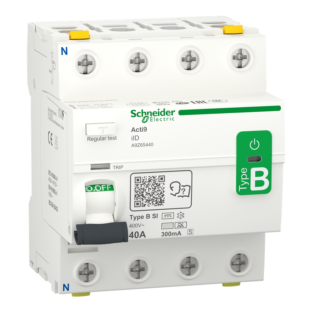 Interruttore differenziale puro 4P 40A tipo B-SI 300mA selettivo protezione guasti elettrici montaggio guida DIN