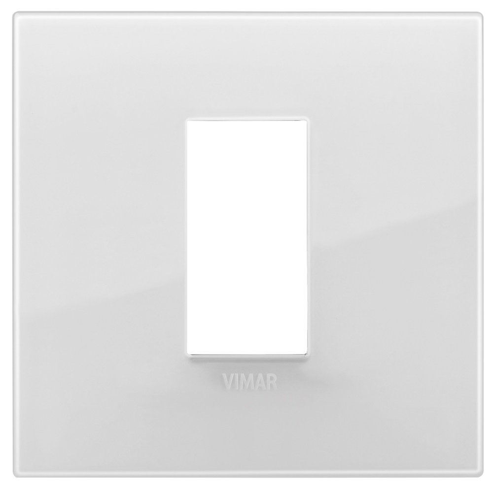 Placca Classic 1 modulo tecnopolimero Reflex ghiaccio total look per impianti elettrici