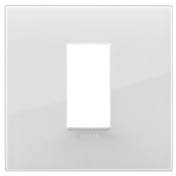 Placca Classic 1 modulo tecnopolimero Reflex ghiaccio total look per impianti elettrici