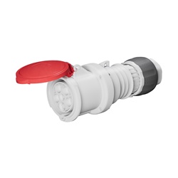 PRESA MOBILE DIRITTA HP - IP44/IP54 - 3P+N+T 63A 346-415V 50/60HZ - ROSSO - 6H - CABLAGGIO A MANTELLO