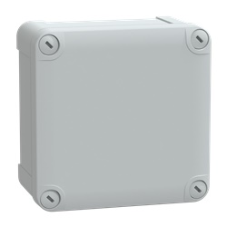 Scatola PC IP66 IK08 RAL7035 Int.H105W105D55 Ext.H116W116D62 coperchio PC opaco